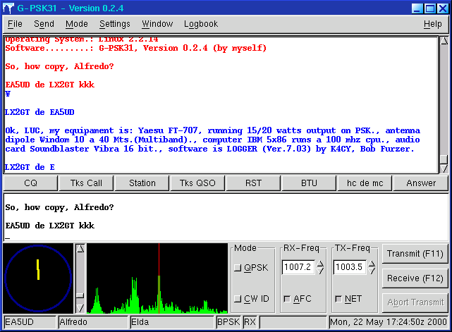 screenshot of G-PSK31